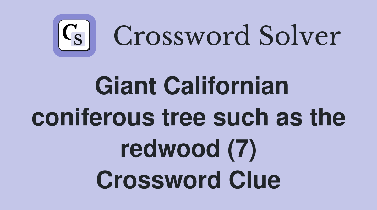 Giant Californian coniferous tree such as the redwood (7) Crossword Clue