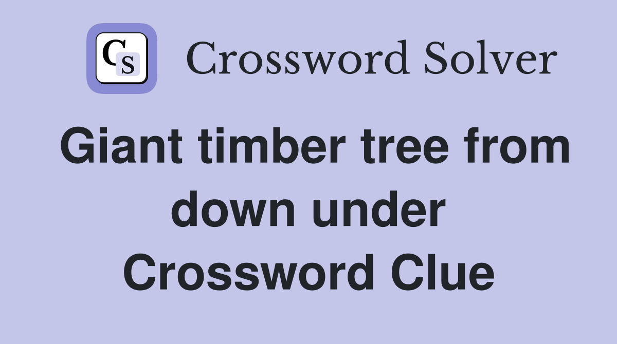 Giant timber tree from down under Crossword Clue