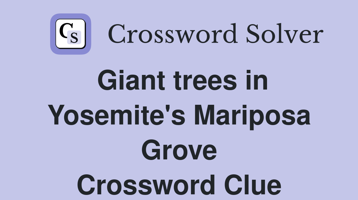 Giant trees in Yosemite's Mariposa Grove Crossword Clue