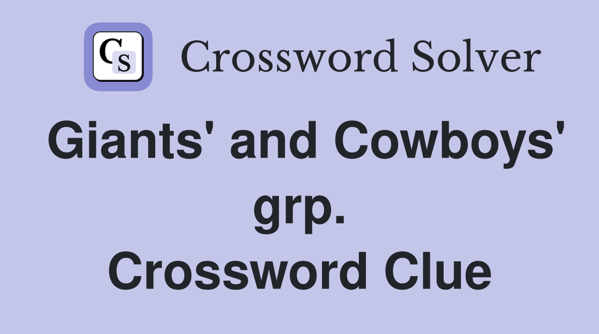 Giants' and Cowboys' grp. Crossword Clue