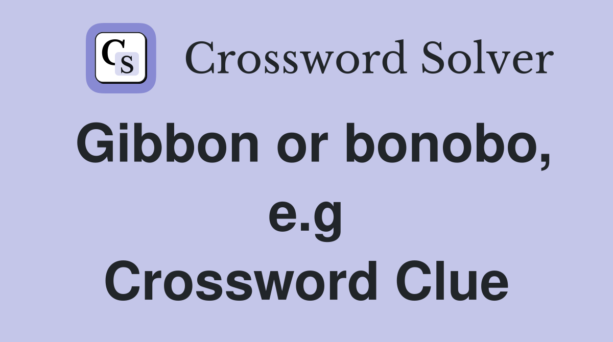Gibbon or bonobo, e.g Crossword Clue