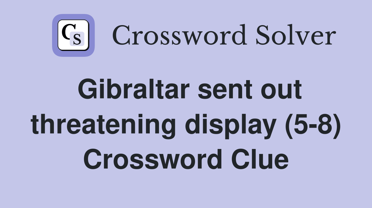 Gibraltar sent out threatening display (5-8) Crossword Clue
