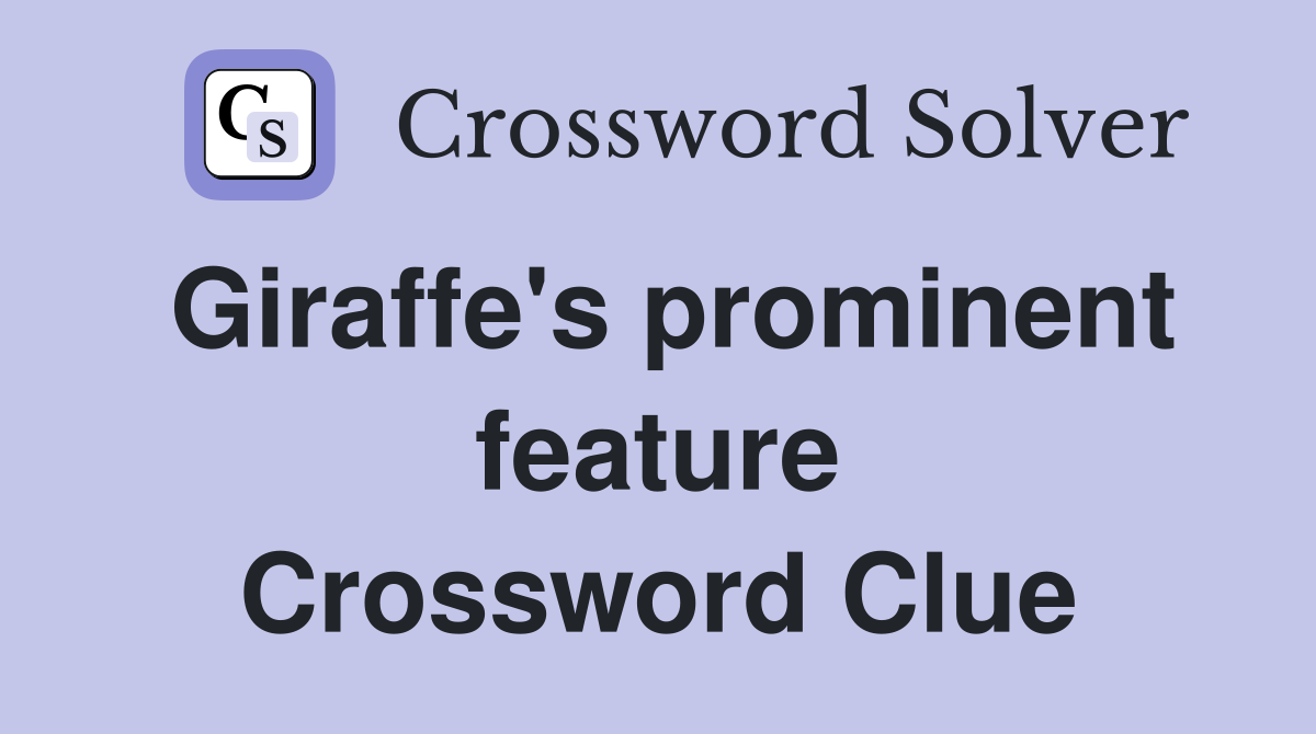 Giraffe's prominent feature Crossword Clue