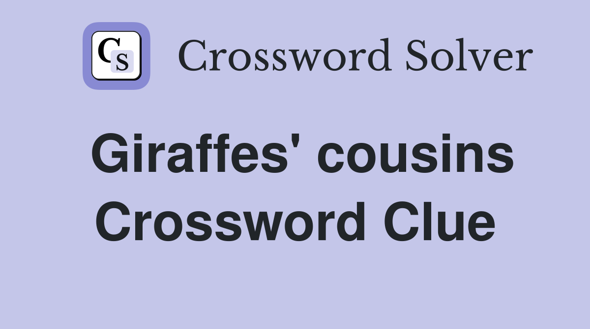 Giraffes' cousins Crossword Clue