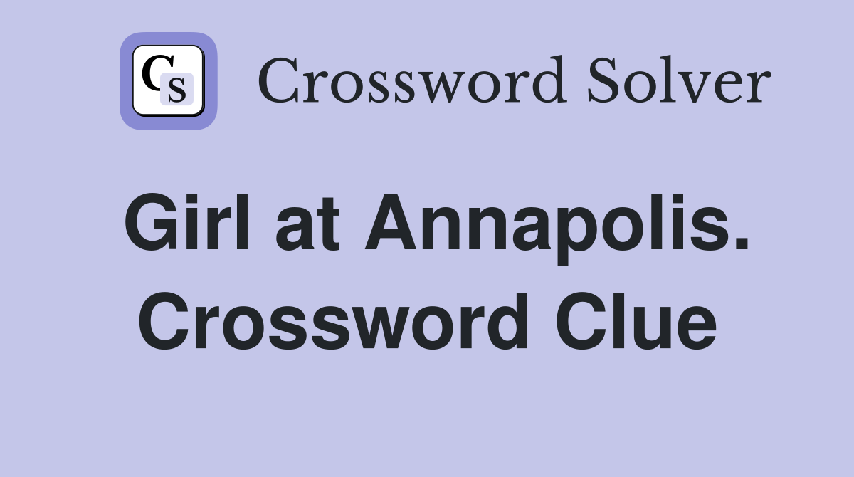Girl at Annapolis. Crossword Clue