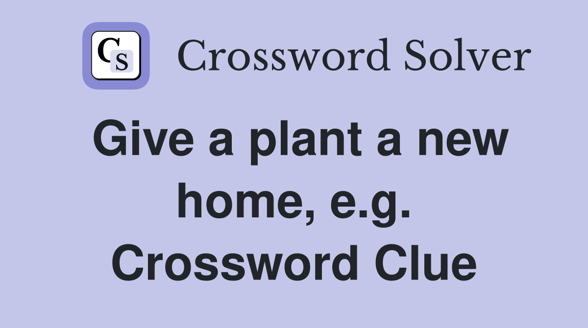Give a plant a new home, e.g. Crossword Clue