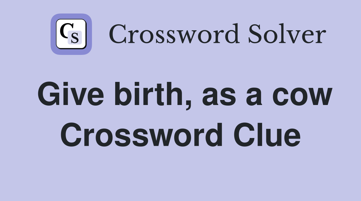 Give birth, as a cow Crossword Clue