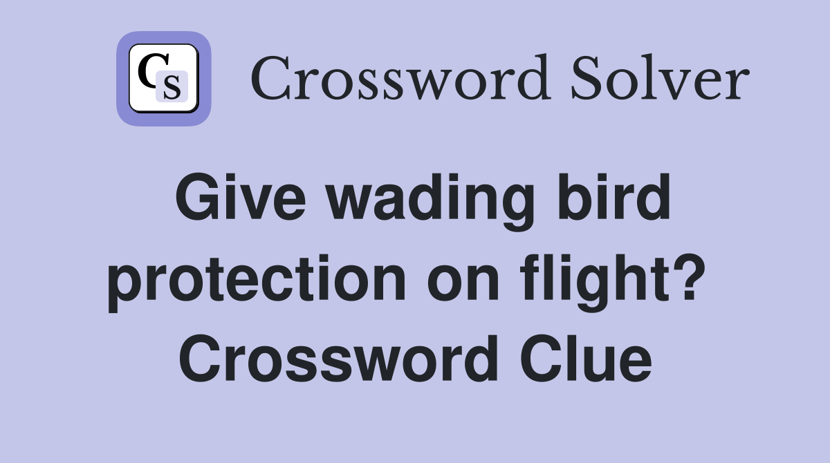 Give wading bird protection on flight?  Crossword Clue