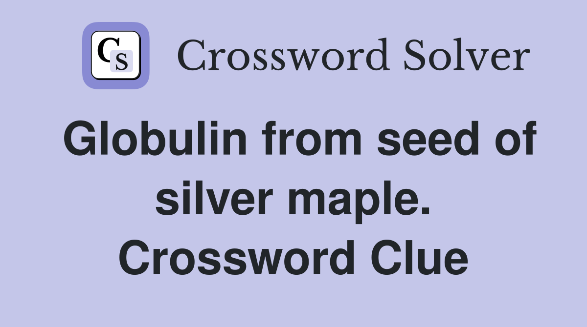 Globulin from seed of silver maple. Crossword Clue