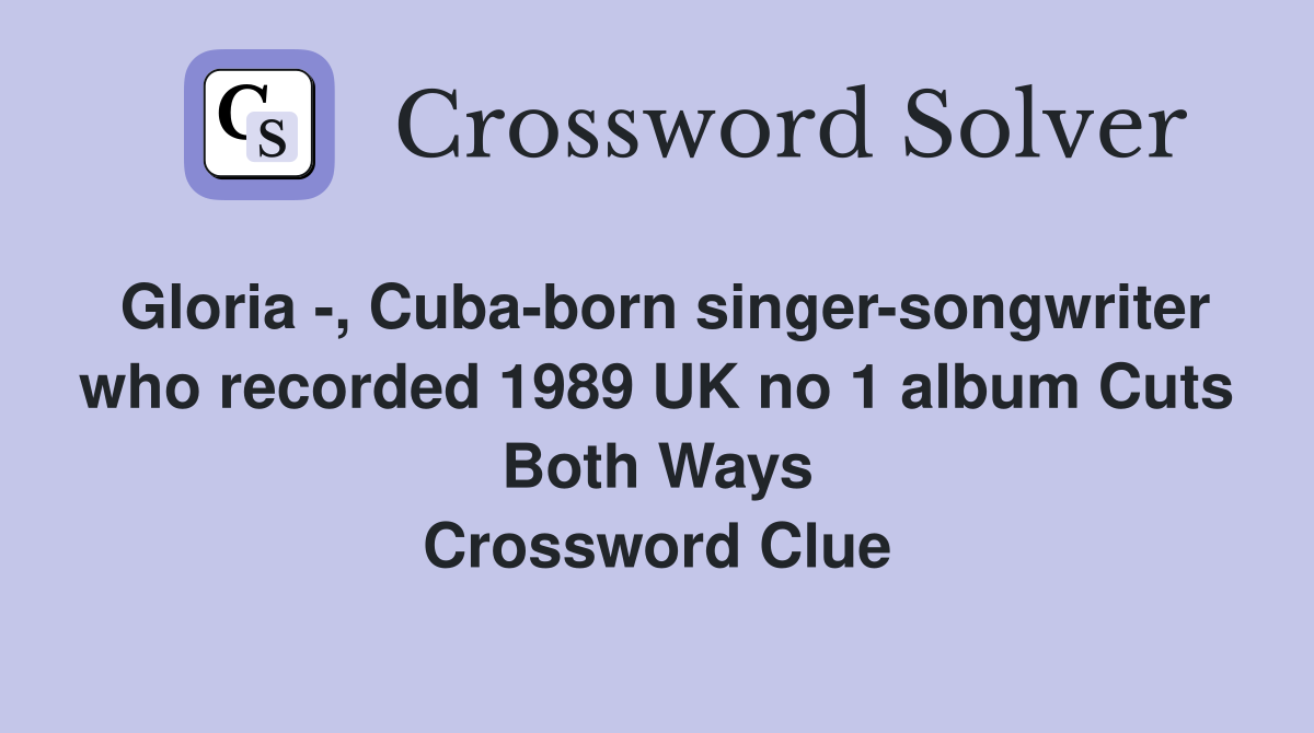Gloria Cuba born singer songwriter who recorded 1989 UK no 1 album