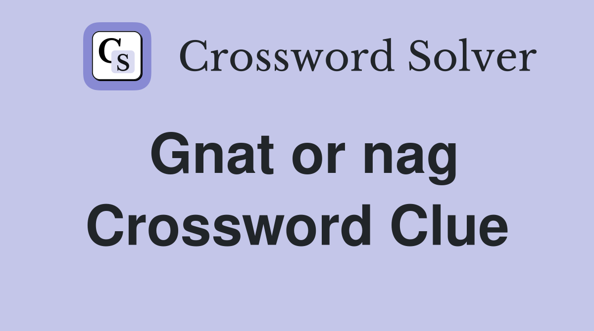 Gnat or nag Crossword Clue