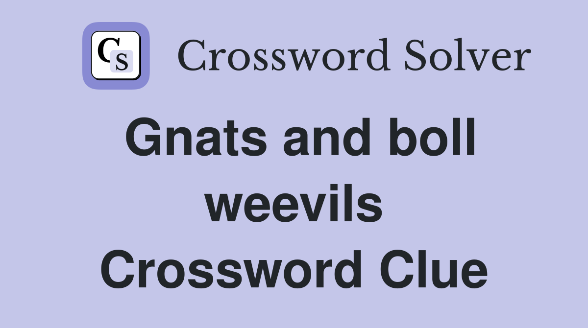Gnats and boll weevils Crossword Clue