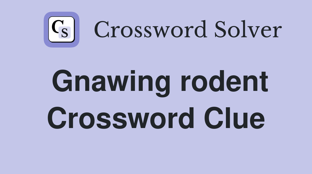Gnawing rodent Crossword Clue