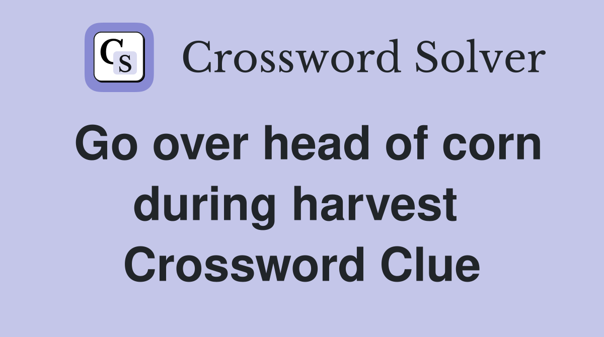 Go over head of corn during harvest  Crossword Clue