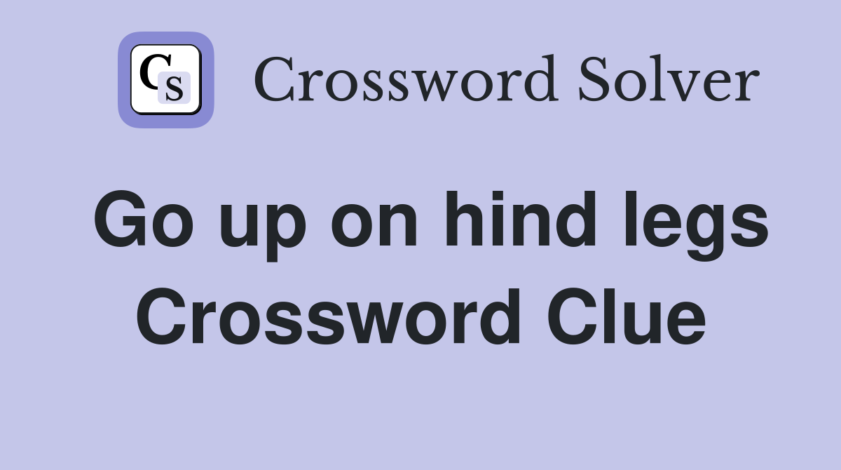 Go up on hind legs Crossword Clue