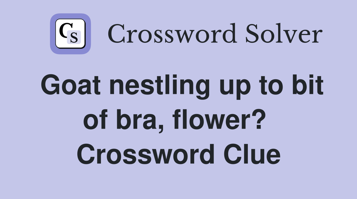 Goat nestling up to bit of bra, flower?  Crossword Clue