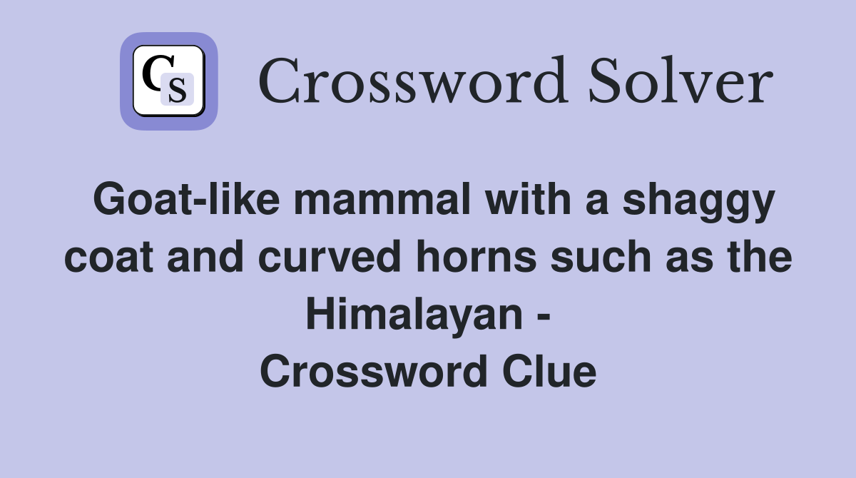 Goat-like mammal with a shaggy coat and curved horns such as the Himalayan - Crossword Clue