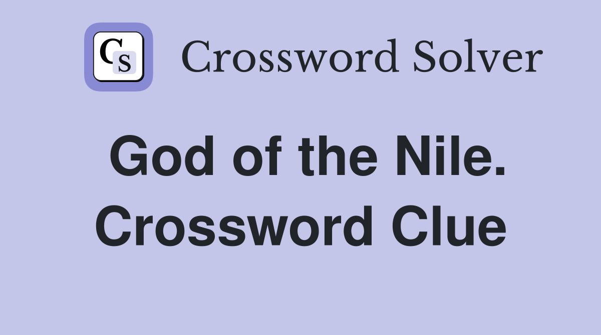God of the Nile. Crossword Clue