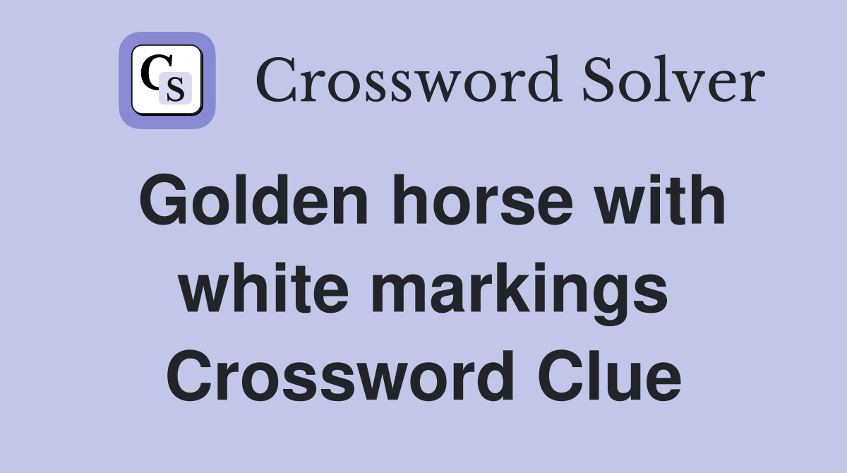 Golden horse with white markings Crossword Clue
