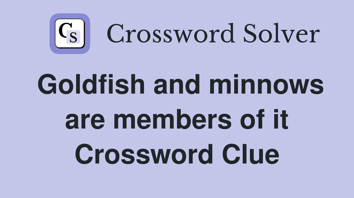 Goldfish and minnows are members of it Crossword Clue
