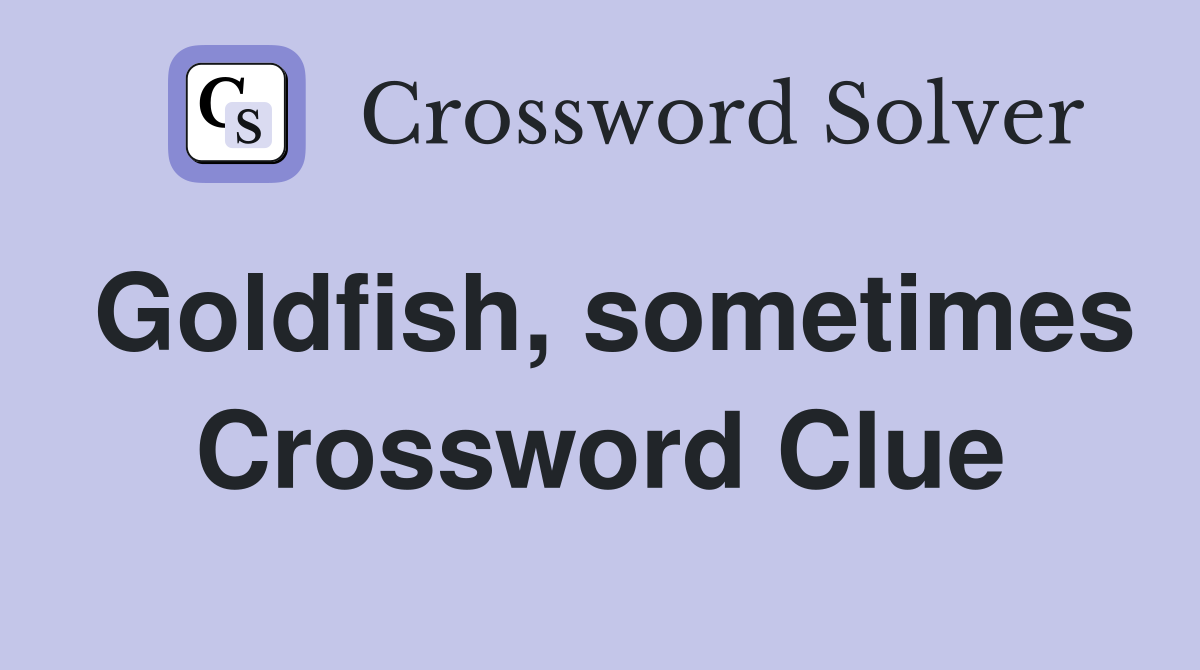 Goldfish, sometimes Crossword Clue