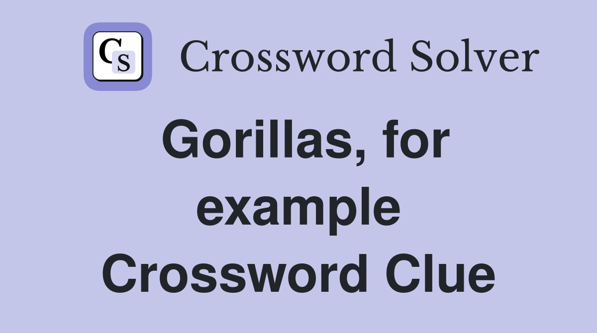 Gorillas, for example Crossword Clue