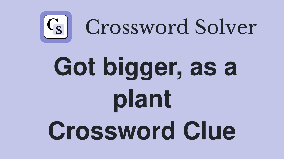 Got bigger, as a plant Crossword Clue