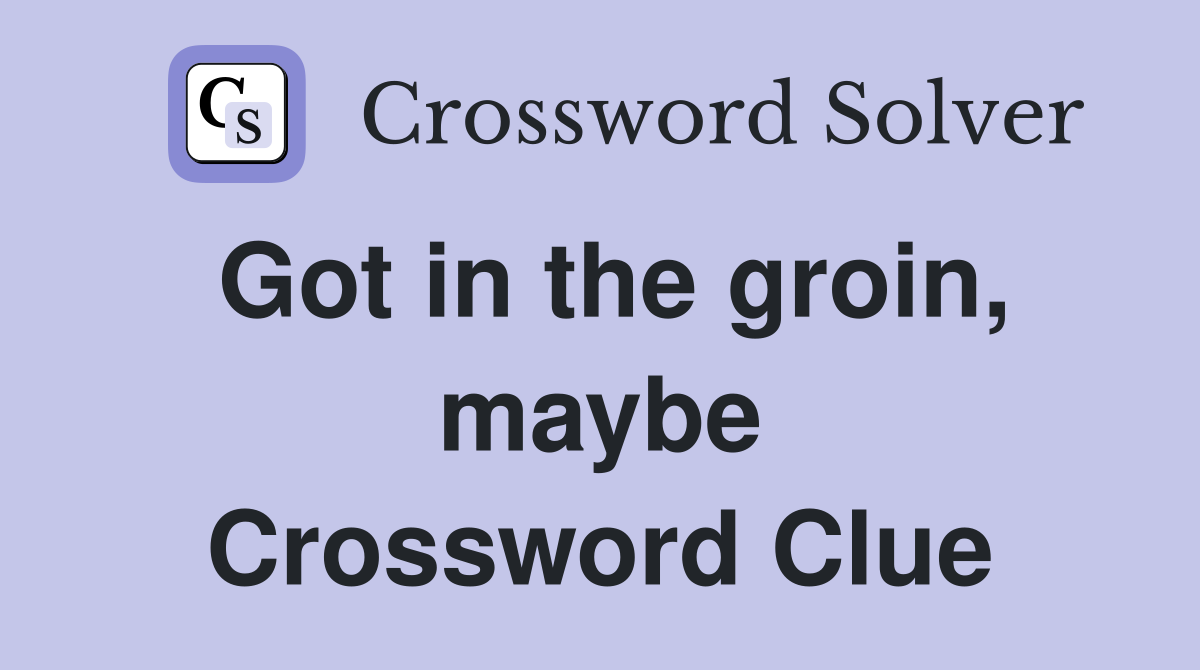 Got in the groin, maybe Crossword Clue