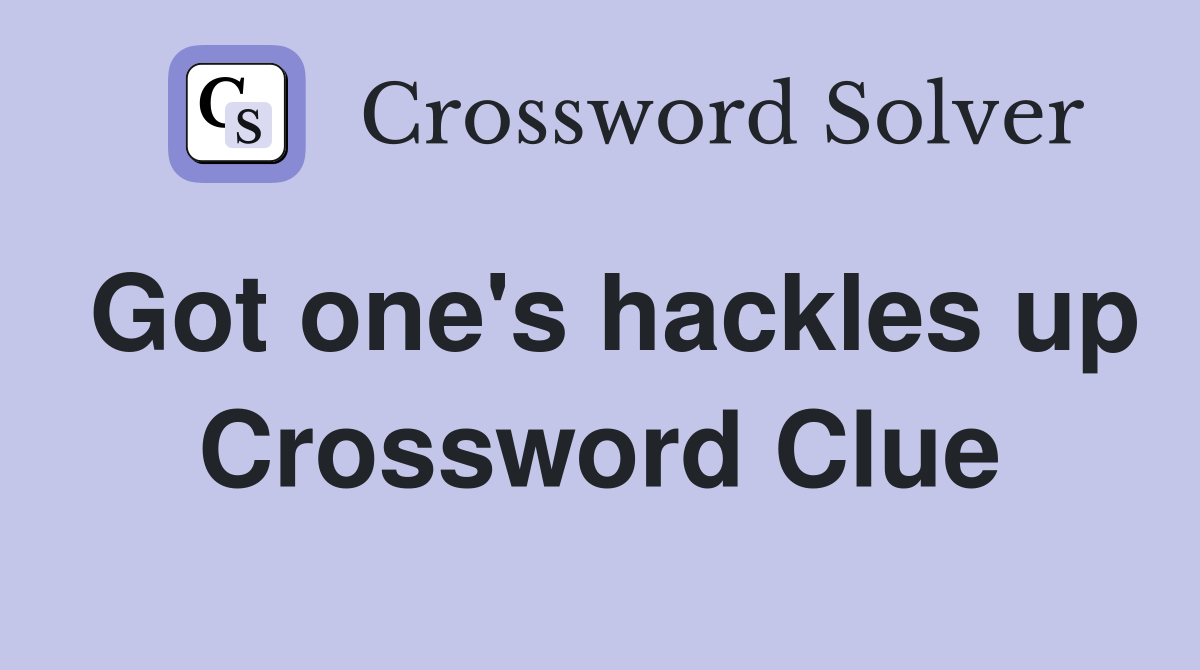 Got one's hackles up Crossword Clue