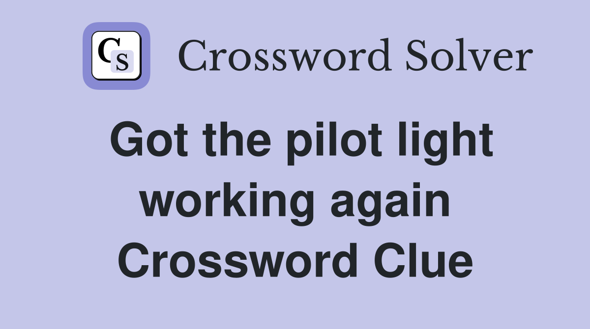 Got the pilot light working again Crossword Clue