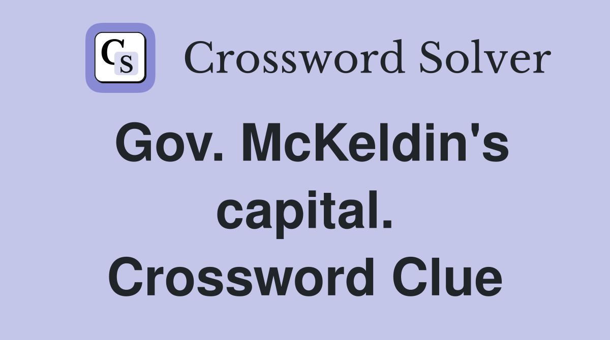 Gov. McKeldin's capital. Crossword Clue