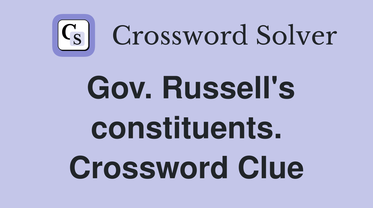 Gov. Russell's constituents. Crossword Clue