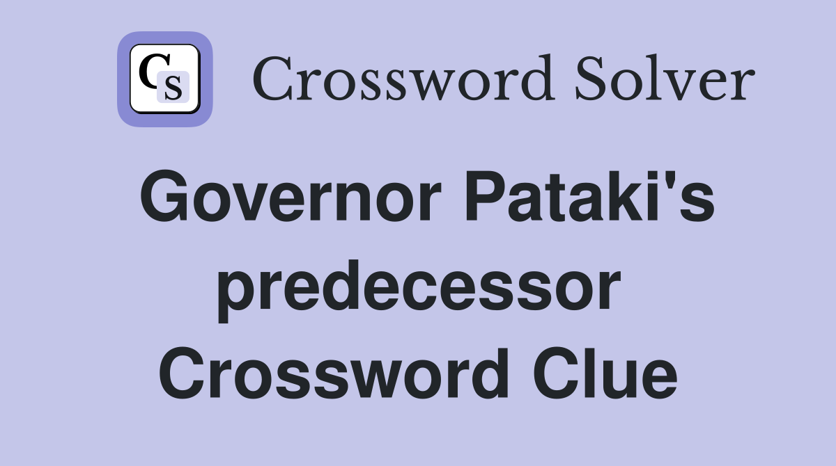 Governor Pataki's predecessor Crossword Clue