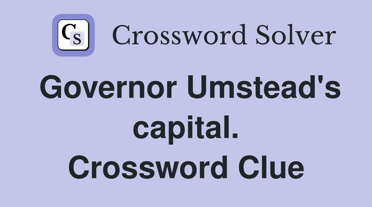 Governor Umstead's capital. Crossword Clue