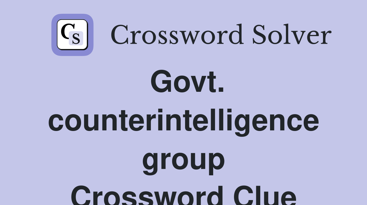 Govt. counterintelligence group Crossword Clue