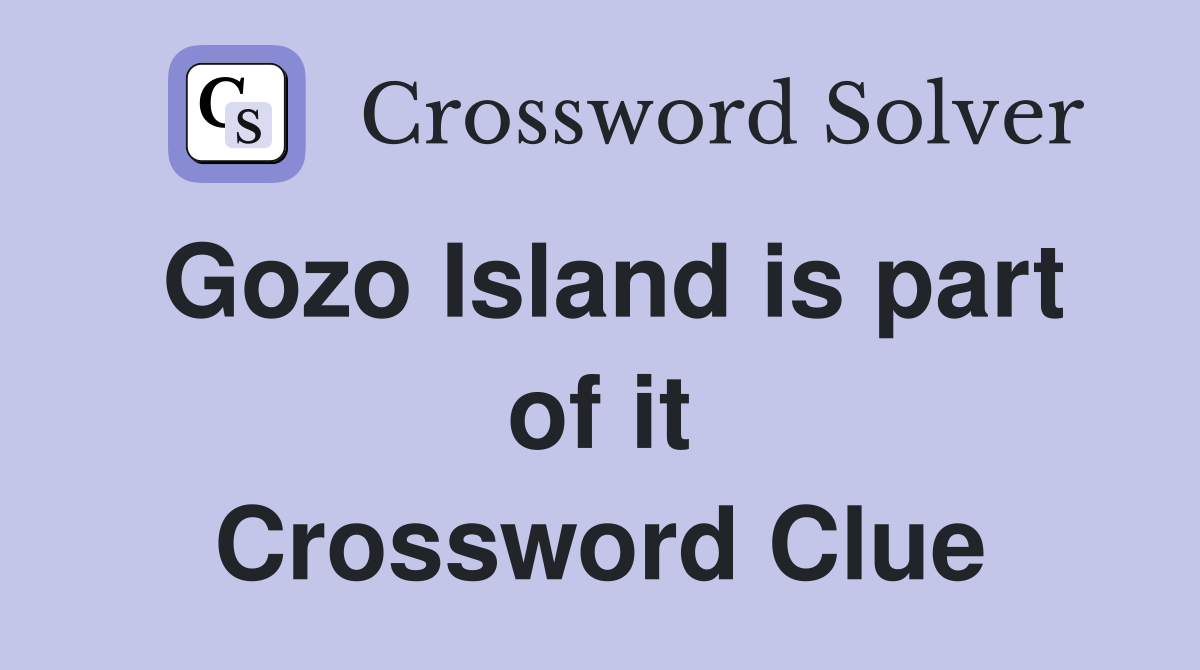 Gozo Island is part of it Crossword Clue