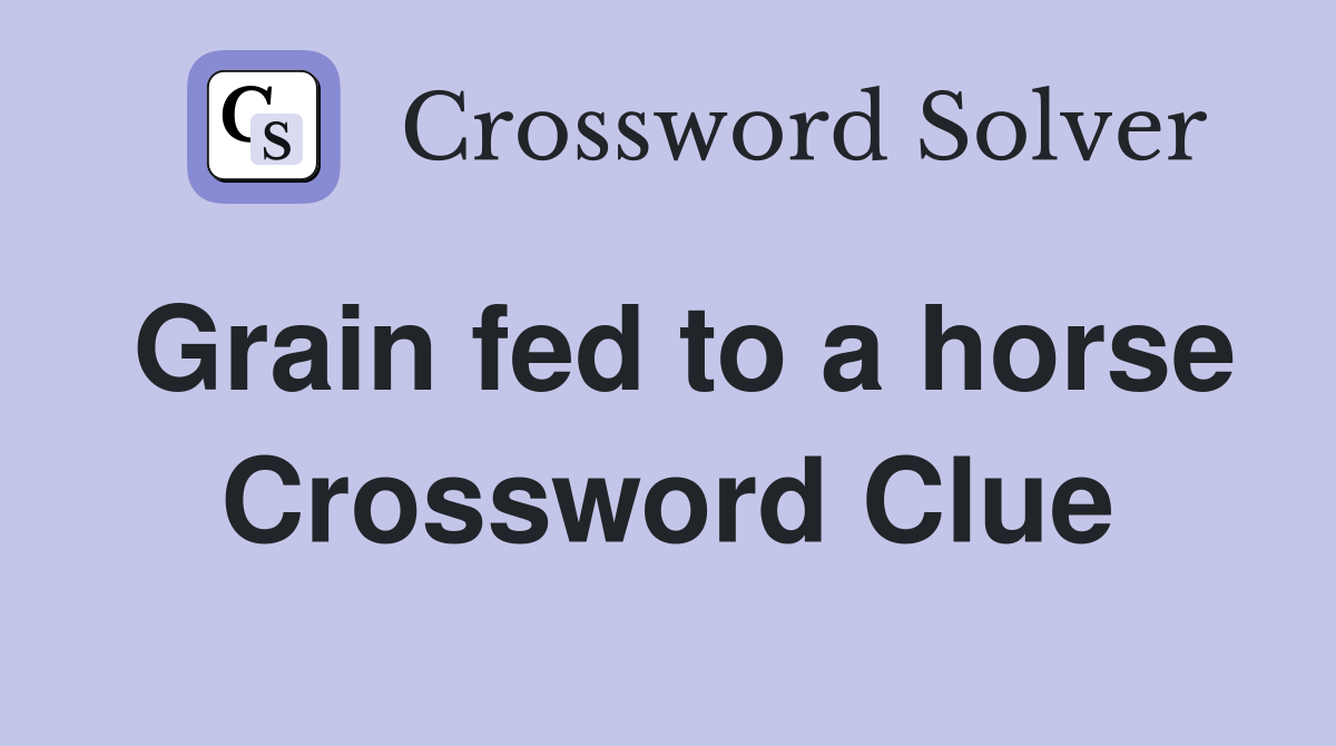 Grain fed to a horse Crossword Clue