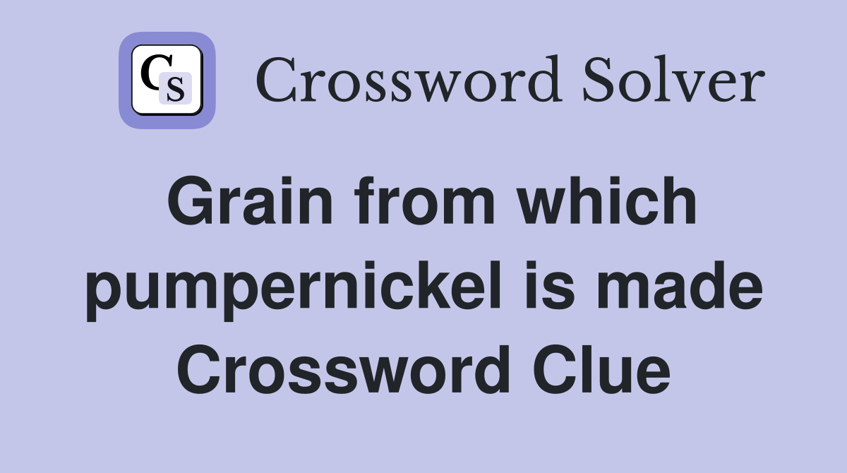 Grain from which pumpernickel is made Crossword Clue