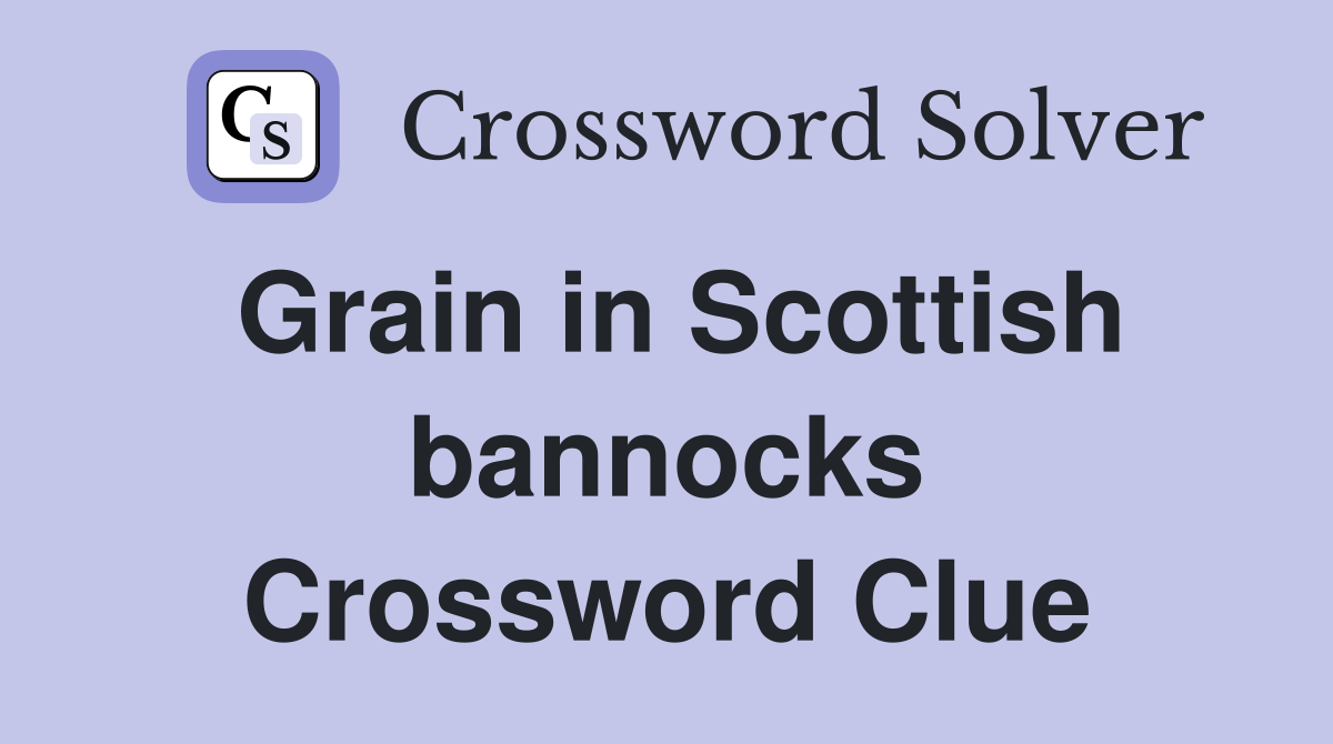 Grain in Scottish bannocks Crossword Clue
