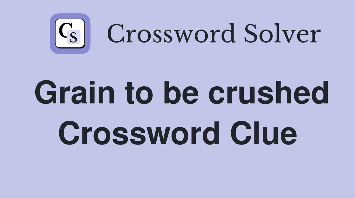 Grain to be crushed Crossword Clue
