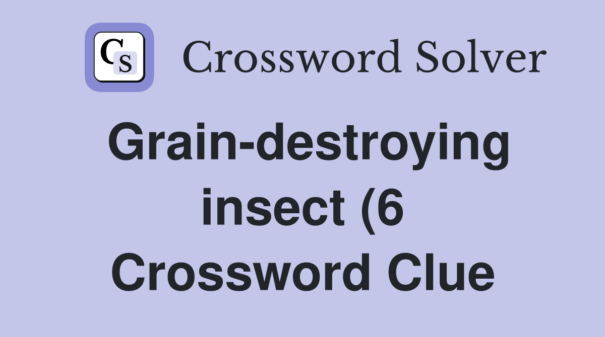 Grain destroying insect (6) Crossword Clue Answers Crossword Solver Grain destroying insect (6) Crossword Clue Answers Crossword Solver