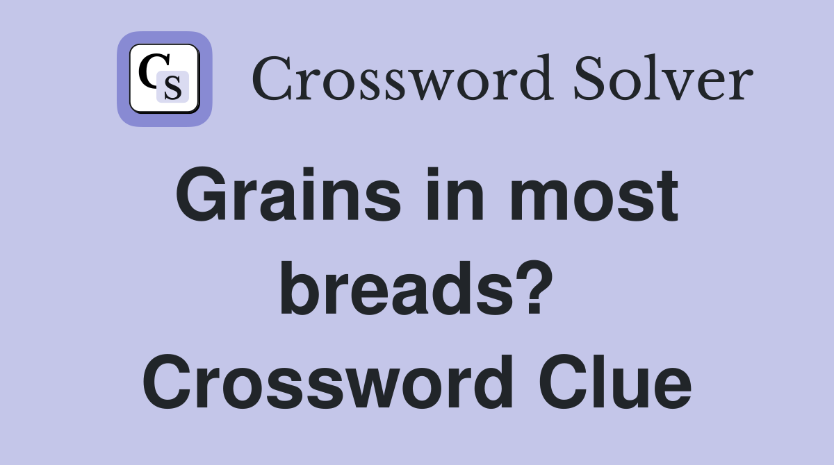 Grains in most breads? Crossword Clue