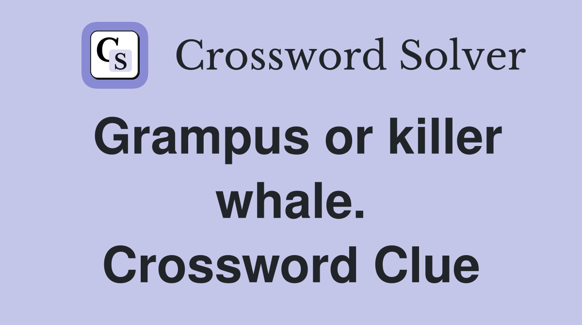 Grampus or killer whale. Crossword Clue