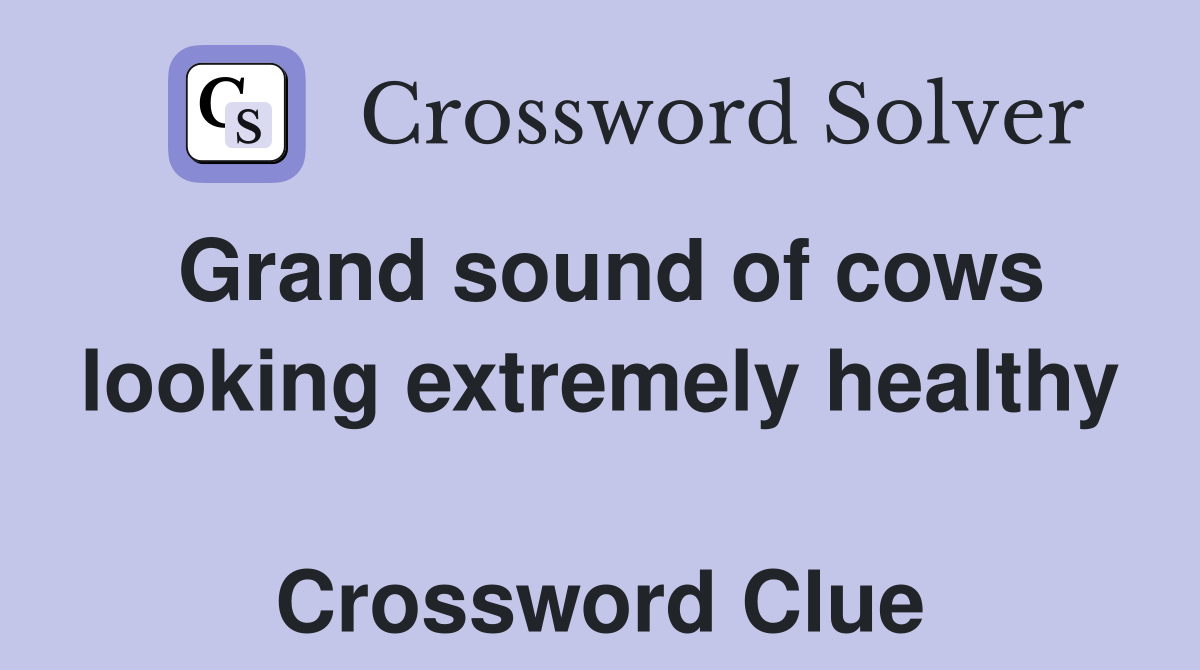 Grand sound of cows looking extremely healthy  Crossword Clue