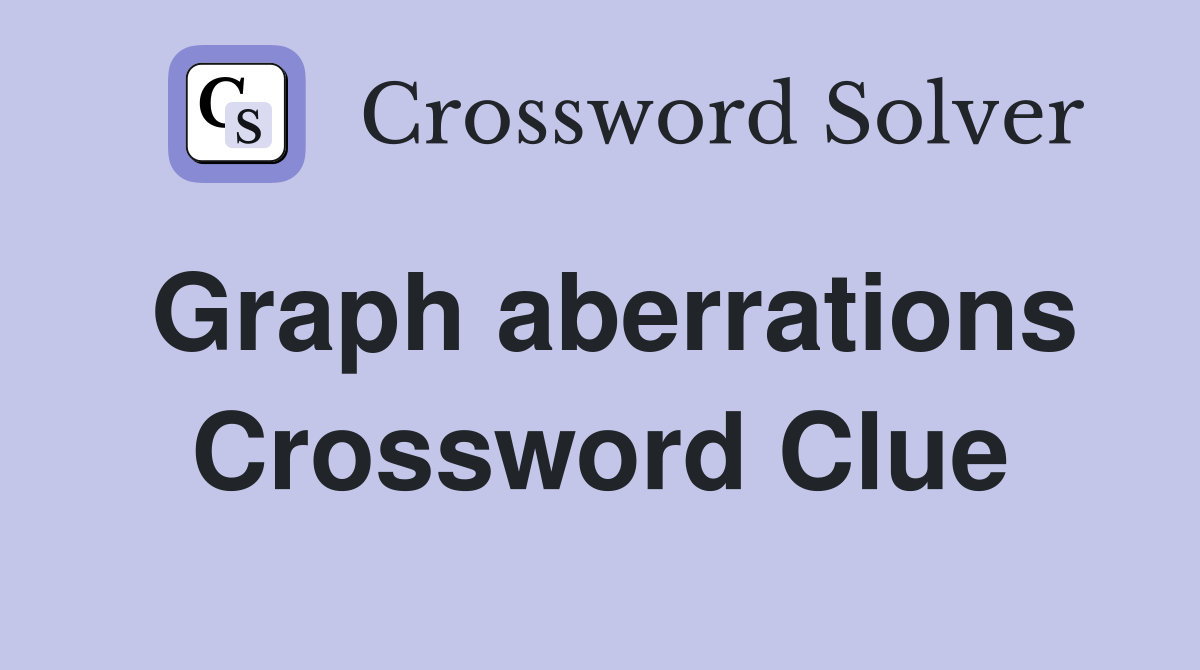 Graph aberrations Crossword Clue