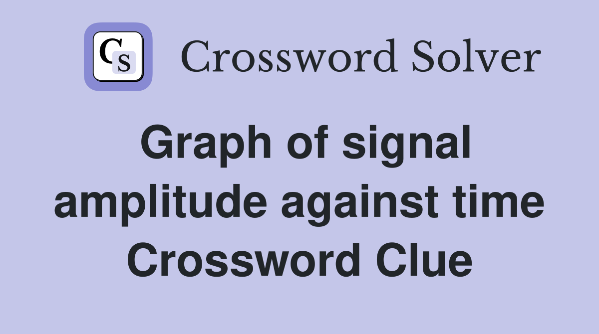Graph of signal amplitude against time Crossword Clue