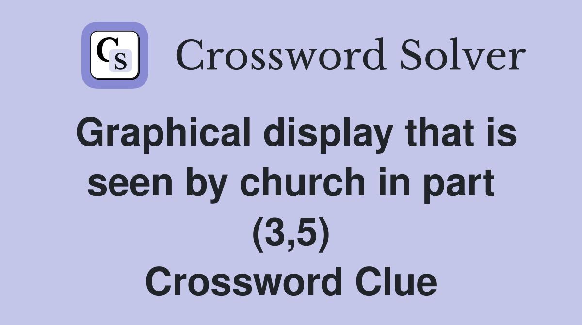 Graphical display that is seen by church in part (3,5) Crossword Clue