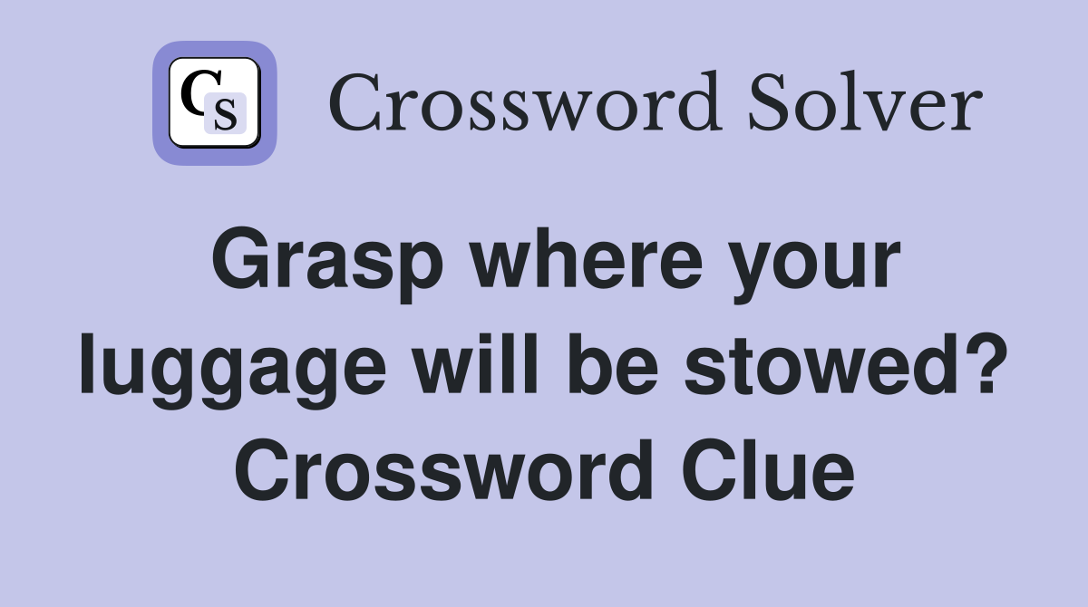 Grasp where your luggage will be stowed? Crossword Clue