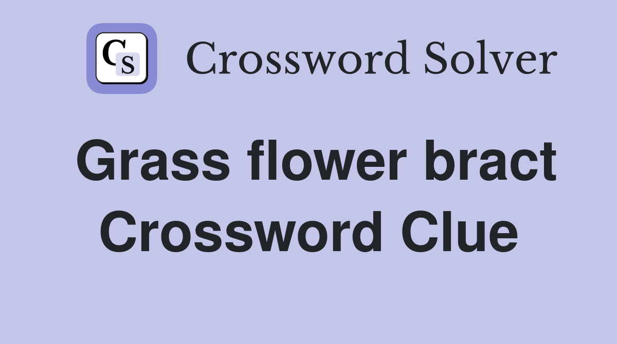 Grass flower bract Crossword Clue