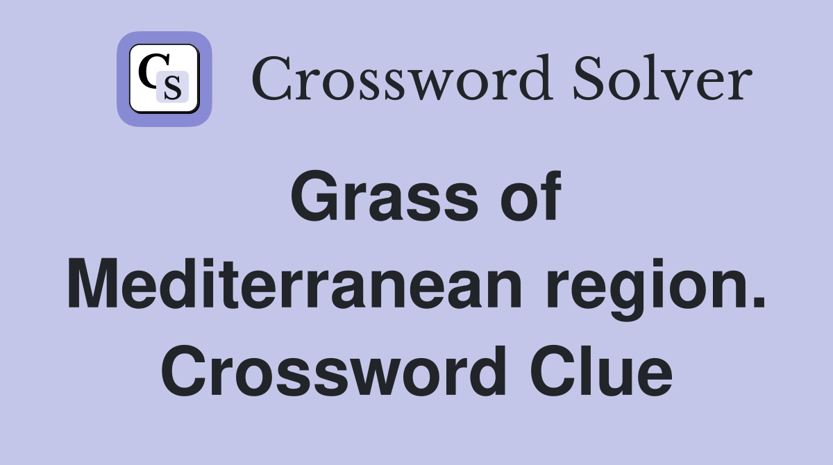 Grass of Mediterranean region. Crossword Clue